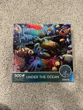 Ceaco Under the Ocean 500 Piece Holographic Foil Jigsaw Puzzle Sea Turtle